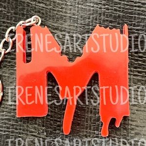 HORROR LETTER M KEYCHAIN